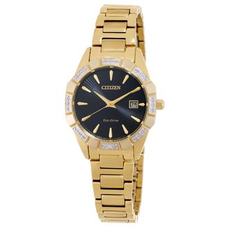 Citizen Eco-Drive Diamond Black Dial Ladies Watch EW2652-55E