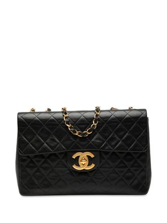 Chanel 1991-1994 Maxi XL Classic Lambskin Single Flap shoulder bag - Black