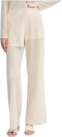 Marc Aurel Wijde broek - Dames - Wijde Broeken - Beige - M - Katoen - Broeken