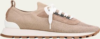 Brunello Cucinelli Sparkling Knit Runner Sneakers