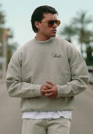 Siksilk Mens Grey Marl Essentials Sweater XXL