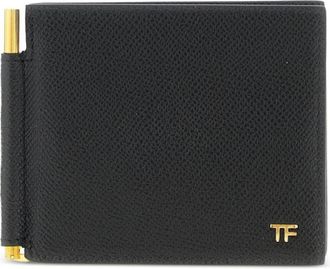 Tom Ford Small Grain Leather Money Clip Wallet - Heren - Portefeuilles - Zwart - ONE Size - Leer - Accessoires