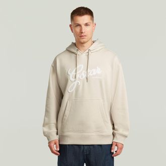 G-Star Chenille Relaxed Hoodie Sweater - Wit - Heren