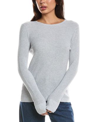 Fort&eacute; Cashmere Thermal Crewneck Cashmere-Blend Sweater