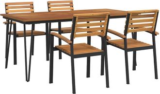 vidaXL Juego De Comedor De Jard&iacute;n 5 Pzas Madera Maciza Acacia Y Metal Vidaxl