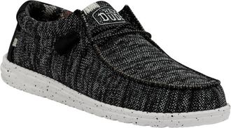 Hey Dude Mens Wally Sox Stitch Shoes In Black/white