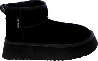 Steve Madden Zwarte Su&egrave;de Enkellaarzen - Dames - Winterlaarzen - Zwart - 38 EU - Su&egrave;de - Schoenen