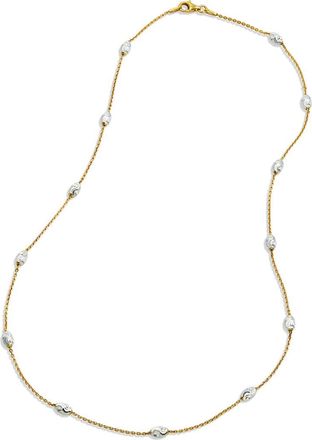 Savvy Cie Jewels Two-Tone 18K Gold & Sterling Silver Station Necklace in Yellow at Nordstrom Rack