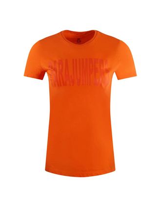 Parajumpers Womens Parajumpers Fede Brand Logo Orange T-shirt - Size: 10/8