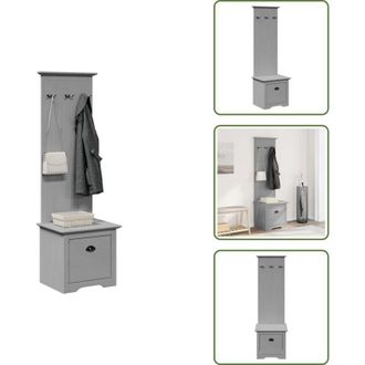 vidaXL The Living Store Mobiletto da Ingresso con Ganci BODO Grigio 50x40x157 cm - Scaffale da corridoio