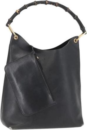 Gucci Pre-owned Leren Schoudertas - Dames - Vintage Schoudertas - Zwart - ONE Size - Leer - Vintage