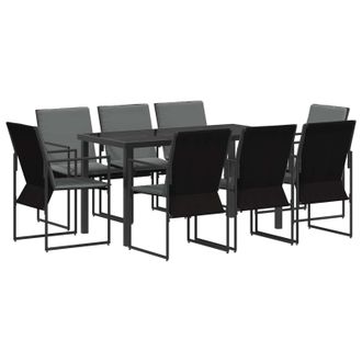 vidaXL Conjunto De Comedor De Jard&iacute;n 9 Pcs Negro Y Antracita Vidaxl