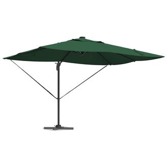 Berkfield Home Elegant Cantilever Roma Parasol with LEDs Green 352x251x265 cm Al | Size: 352 x 251 x 265 cm