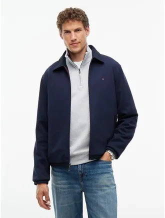 Tommy Hilfiger Mens Mixed-Media Reversible Zip Jacket - Navy Blue - XL