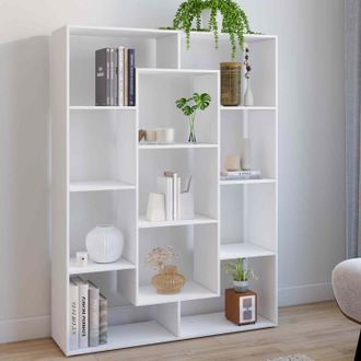 IDMarket Idmarket - Estanter&iacute;a Colette Con 11 Compartimentos Blancos H.143 Cm