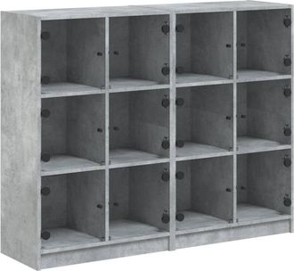 vidaXL Vidaxl - Estanter&iacute;a Con Puertas Madera De Ingenier&iacute;a Gris 136x37x109 Cm