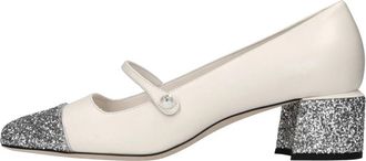 Jimmy Choo London Elisa 45 - Dames - Pumps - Wit - 38 1/2 EU - Leer - Schoenen