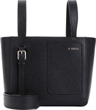 Valextra Black Leather Shoulder Bag
