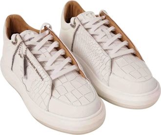 Benjamin Berner Low-Top Sneaker - Benjamin Berner Theo Sneakers Wit Theo Crocodile - Gr. 39 (EU) - in Weiß - für Damen