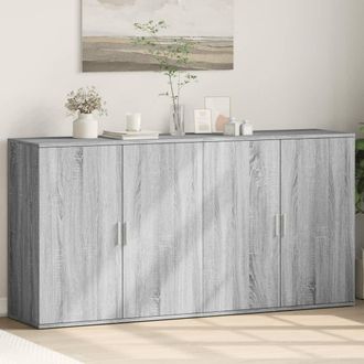 vidaXL Vidaxl - Aparadores 2 Uds Madera De Ingenier&iacute;a Gris Sonoma 79x38x80 Cm