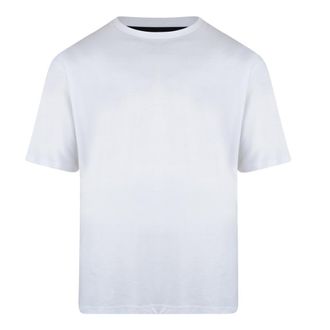 KAM Mens Big Size Pure Cotton/Cotton Rich Plain Tee Shirt in White in 3XL
