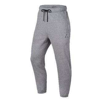 Air Jordan Logo Embroidered Knit Fleece Lined Bundle Feet Sports Pants Grey DA9821-091