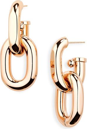 Paco Rabanne XL Link Drop Earrings in Pink Gold at Nordstrom