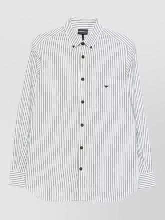 Emporio Armani cotton shirt long sleeves striped pattern