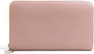 Bulgari Pre-owned Vintage Lange Portemonnee (bi-fold) - Dames - Vintage Accessoires - Roze - ONE Size - Leer - Vintage