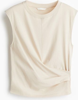 H&M Drapiertes Top - Beige