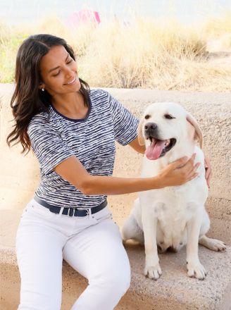 Casual Looks Kurzarmshirt CASUAL LOOKS Rundhals-Shirt, Damen, Gr. 36, marine, rauchblau, bedruckt, 100% Baumwolle, gemustert, mehrfarbig, Rundhals, Shirts Kurzarms