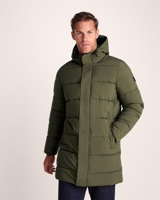 TOG24 Preece Mens Padded Long Jacket - Khaki Polyamide - Size X-Large