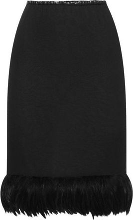 Saint Laurent Black Silk Midi Womens Skirt