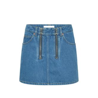 Marine Serre Zip-detail Denim Skirt