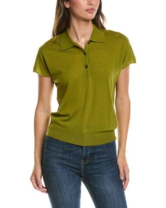 Vince Wool-Blend Knit Polo Shirt