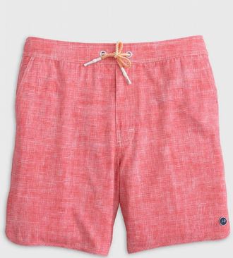 Johnnie-O Mens Ariba Swim Trunks In Peach