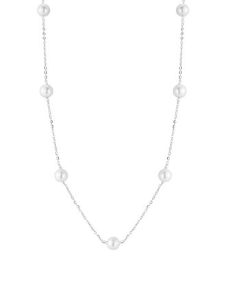 Sphera Milano Silver 6Mm Pearl Station Choker Necklace