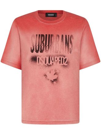 Dsquared2 T-shirt met logoprint - Oranje