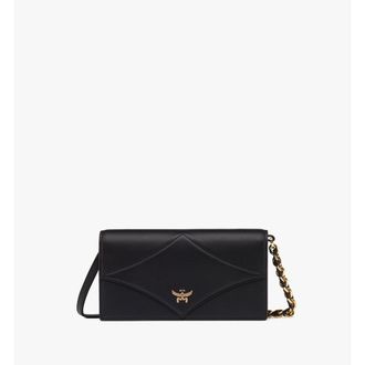 MCM Diamond Chain Wallet in Calfskin