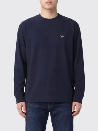 Emporio Armani T-shirt a maniche lunghe in cotone con logo Eagle