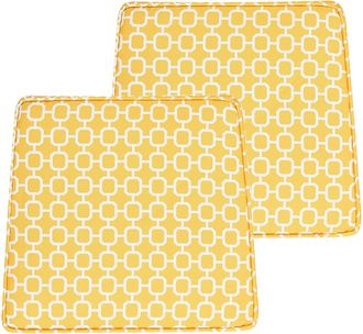Beliani Beliani - Conjunto De 2 Cojines Para Silla De Jard&iacute;n Amarillo Blanco 37 X 34 Cm Terni