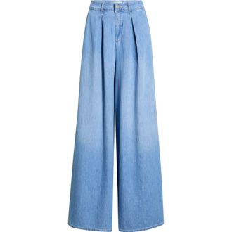 L'agence Lorenza High Waist Wide Leg Denim Palazzo Pants in Havana at Nordstrom, Size 26