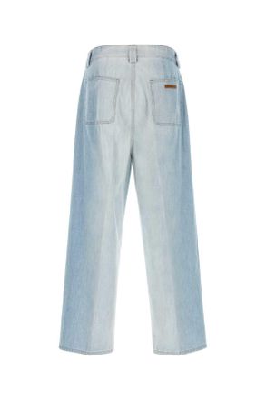 Marni Mens Light-Blue Chambray Jeans Cloud Exterior: Cotton