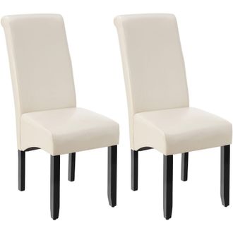 TecTake Dining Chair Set Of 2 - Cream | Size: 2 Pack