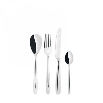 Bugatti Set Posate 24 Pezzi In Astuccio Di Legno Capriccio Acciaio Lucido Bugatti