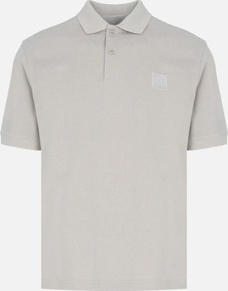 Stone Island Mens Ghost Patch Logo Polo Grey - Brown/Cream - Size: 46