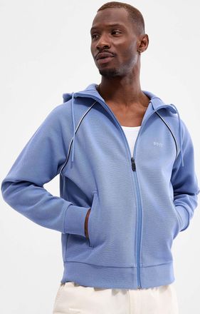 BOSS Mens Saggy piqu&eacute; knit zipped hoodie