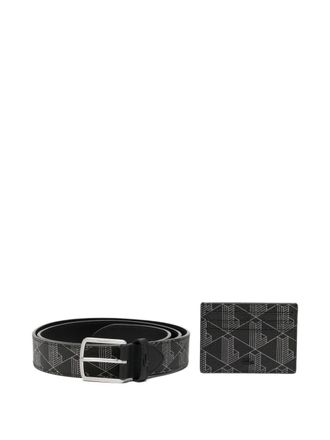 Lacoste Set cintura e portacarte - Nero