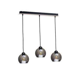 Netlighting Wood Bar Pendant Ceiling Light Black 60cm 3x E27