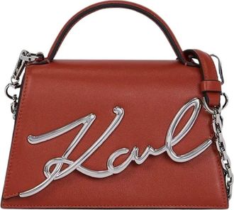 Karl Lagerfeld K/Signature 2.0 Handtas - Dames - Handtassen - Bruin - ONE Size - Leer - Tassen